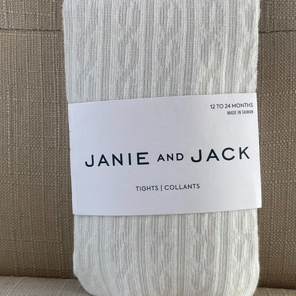 Janie and Jack Ivory Cream Cable Tights Holidays Girl New NWT - Picture 5 of 7